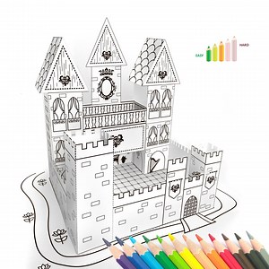 Printable Paper Toy Princess Castle Paper Craft Kit Coloring Pages Printable Kid Craft Kit for Kids Activity Paper Doll House Printable PDF - Etsy