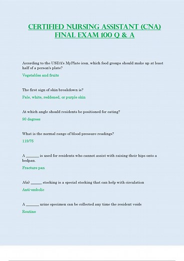 CNA-CERTIFIED-NURSING-ASSISTANT-FINAL-EXAM-100-QUESTIONS-EN-ANSWERS-LATEST-2023-2024#cna #cnawrittentest #cnawrittenexam