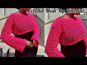 Easy Crochet Long Sleeve Mesh Top Tutorial || Beginners friendly!