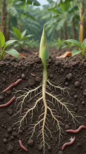 🍌 Watch how a fallen banana begins a new life! 🌱 #nature #lifecycle #banana