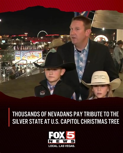"Nevada is more than just Las Vegas. There's starry skies... desert animals." A 9-year-old from Virginia City was selected to share his letter during the lighting ceremony for the first Nevada Capitol Christmas tree! FOX5's Jaclyn Schultz reports: https://www.fox5vegas.com/2025/12/26/thousands-nevadans-pay-tribute-silver-state-us-capitol-christmas-tree/ | FOX5 Las Vegas