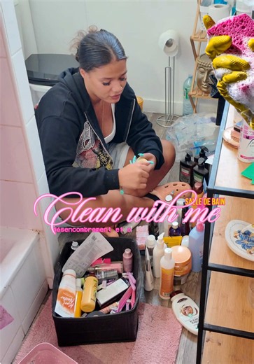 BIG AVANT/APRÈS : tri et organisation de ma salle de bain 🧼🛀🚿💚 #dayinmylife #clean