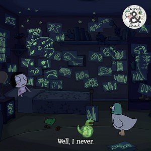 It's National Children's Craft Day and Sarah has a brand new glow-in-the-dark pencil! What would you draw with yours? | Sarah & Duck