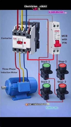 3 phase motor connection | motor wiring diagram #shots #electrical #motor #wiring