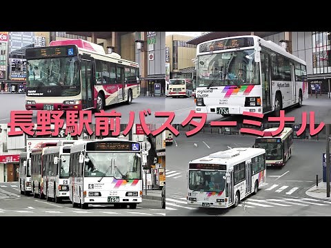 バスの行列を眺める＠長野駅前バスターミナル