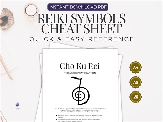 Buy Reiki Symbols Cheat Sheet Printable | Usui Reiki Quick Reference Guide PDF | Learn Reiki Symbols Fast (A5 A4 US Letter) Online in India - Etsy