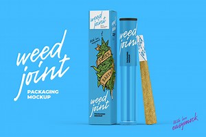 Weed Joint Pre-Roll Packaging Mockup, a Product Mockup by easymock 2