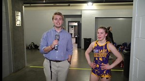 Elizabeth Menke, from Bridgeport High School, after a massive win in quarterfinals of 2026 State Wrestling in Omaha, NE. | Panhandle Post