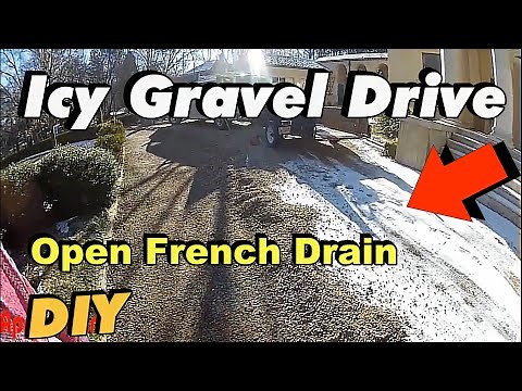 Open French Drain System in Gravel Driveway