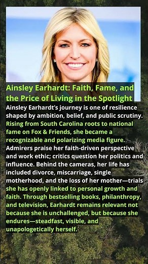 Ainsley Earhardt: Faith, Fame, and the Price of Living in the Spotlight