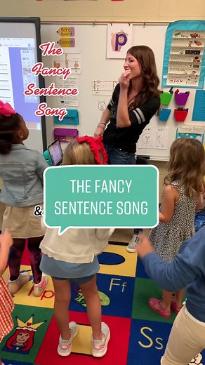 We love The Fancy Sentence Song! Lyrics are in my TPT store. 🥰🎵 #teachersoftiktok #mscraftkindergarten #fancylike #music