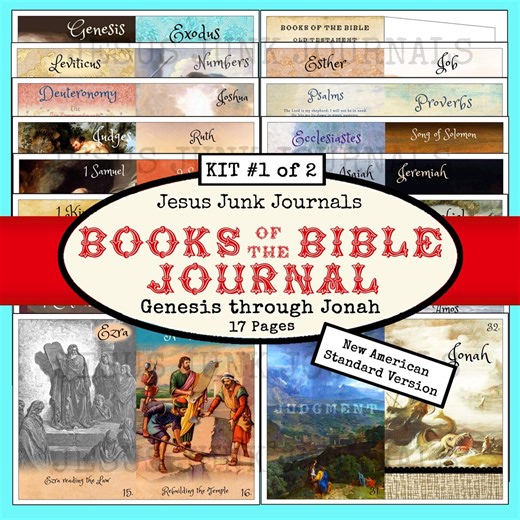 Books of the Bible Journal Kit Part 1, NAS Version, a Digital Download Kit, Jesusjunkjournals - Etsy