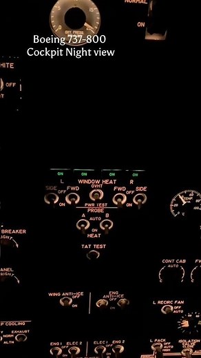 Boeing 737-800 cockpit night view#boeing #airplane #aeroplane #airport #pilot