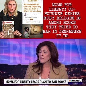 WATCH: on @joyannreid’s @thereidout Moms (Against) Liberty co-founder denies Ruby Bridges is among books they tried to ban in Tennessee. It absolutely is. https://youtu.be/0GtGRPls40o?si=HMhqDxAJfkYP58vg | The Tennessee Holler