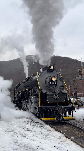 18K views · 8.8K reactions | Reading and Northern 2102 approaches Jim Thorpe Station today with its winter Iron Horse Rambles train, with a little snow on the ground. The big locomotive stops in the perfect spot for photo brotheer Bill, hope he got a good photo since the video is a little iffy! #steamtrain #steamlocomotive #steamengine #railroad #jimthorpepa | Rail Brothers | Facebook