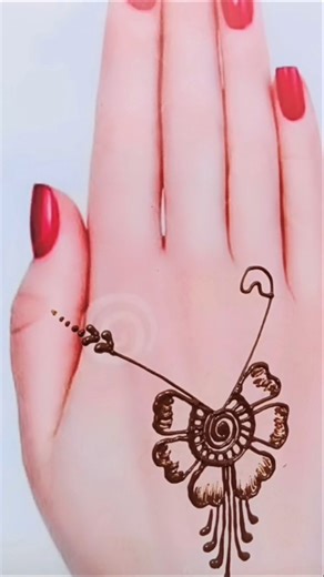 Quick easy flower 🌺 use safety pin 🧷 mehndi design #mehndi #henna #love #shots