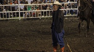 Rodeo clown mocks Obama