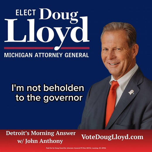 As a prosecutor, I don’t represent a person, a client, or a cause. I represent the citizens of Eaton County and the state of Michigan. As Attorney General, Every decision I make will be to benefit the people of the State of Michigan, not to further my goals or self interests. You can listen to the full interview here: https://youtu.be/7vTqmXQ7d6g?si=dX-gujCycsz731bd | Doug Lloyd