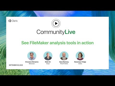 Community Live 33: See FileMaker analysis tools in action