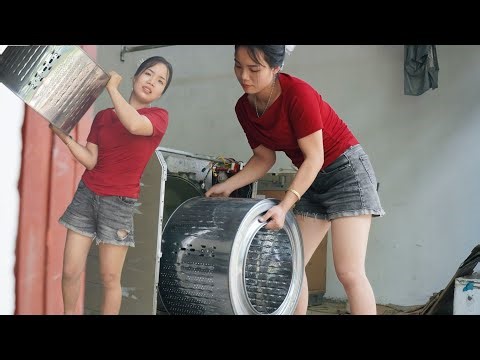 Duyen successfully repaired the badly damaged washing machine.