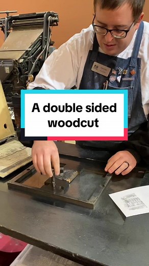 When it comes to letterpress printing, everything that one prints has to be .918 of an inch, also known as Type High. Because finding wood that fits that height requirement, sometimes woodcuts were recycled and a new engraving was made on the other side. We have some double sided woodcuts in our shop and we are highlighting the largest one today because November 6th is the start of National Recycling Week. This woodcut from the Eleanor McClatchy Collection shows a very detailed building (that ha