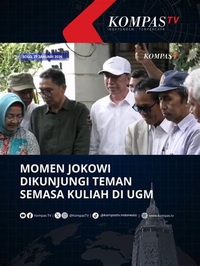 Presiden ke-7 RI Joko Widodo dikunjungi 17 teman kuliahnya semasa menempuh pendidikan di Fakultas Kehutanan UGM di kediamannya di Solo, Selasa (27/1/2026), termasuk dua orang yang baru saja menjadi saksi dalam sidang gugatan citizen law suit di PN Surakarta, di mana mereka menegaskan keaslian ijazah Jokowi serta menceritakan kembali riwayat perkuliahan, jurusan yang diambil, hingga pertemuan Roy Suryo Cs dengan pihak UGM. Tuliskan komentarmu dan dapatkan berita terkini lainnya di www.kompas.tv s