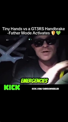 Tiny Hands vs a GT3RS Handbrake -Father Mode Activates 🛡️💚 #ryangarcia #neon #carsport #supercars