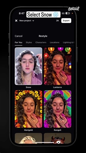 Create winter wonderland through edit app AI ❄️📱