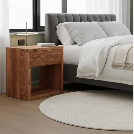 Rustic End Table - Handmade Chestnut Wood, Reclaimed Farmhouse Style - Etsy