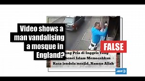 This video has circulated in reports about a vandal who smashed a shop’s windows in Poland