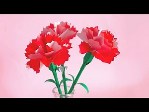 【折り紙】カーネーションの作り方 立体 母の日