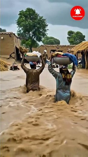 Father Saves Children in Basket | Emotional Punjab Flood Story. #viral #floodinpakistan #rain