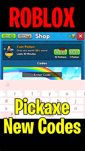 ✅New Codes in Pickaxe Simulator Roblox