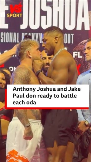 BBC News Pidgin on Instagram: "@anthonyjoshua and @jakepaul go battle each oda for Miami on Friday night. Jake tell BBC Sport say e go "turn di boxing world upside down" wen e beat Joshua. "I go just outclass dis kid. I be serious fighter. Dat na di difference. I be serious, serious fighter," Joshua tok for dia weigh-in on Thursday 18 December. Wetin be your prediction for dis fight? #bbcnewspidgin #miami #florida #USA #anthonyjoshua #jakepaul"