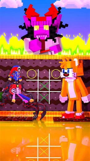 Tic Tac Toe Challenge with Sonic & Lily 😁 Minecraft Sonic #minecraft #sonic #sonicthehedgehog