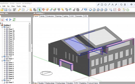 design builder 6.1建筑能耗模拟软件简要建模部分