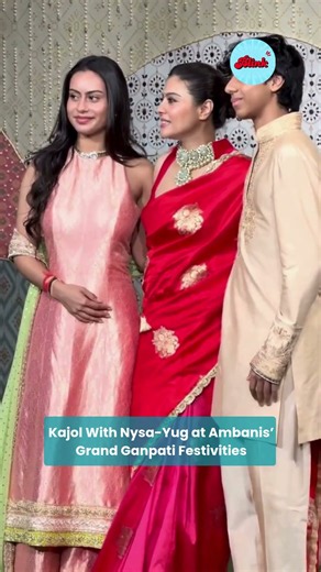Kajol Arrives With Nysa & Yug at Ambani Ganpati Celebrations | Family Festive Moment