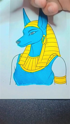 Anubis God Drawing 🐺✨#Anubis #EgyptianGod #MythologyArt #AncientEgypt #GodDrawing #EasyDrawing