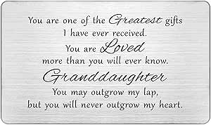 FALOGIJE Granddaughter Gifts for Grandma, Birthday Card for Granddaughter Graduation Card, Christmas Gifts for Granddaughters, First Communion Gift for Girls