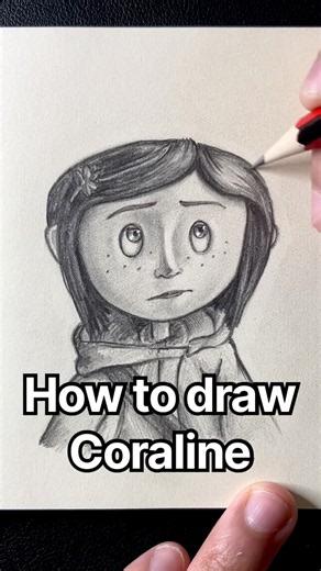 How to draw Coraline! Easy! #art #coraline #drawing #sketch #halloween