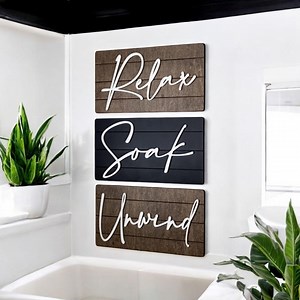 Relax Soak Unwind Shiplap Signs Build Your Own Sign Set Bathroom Wall Decor Modern Farmhouse Boho Bath Decor - Etsy