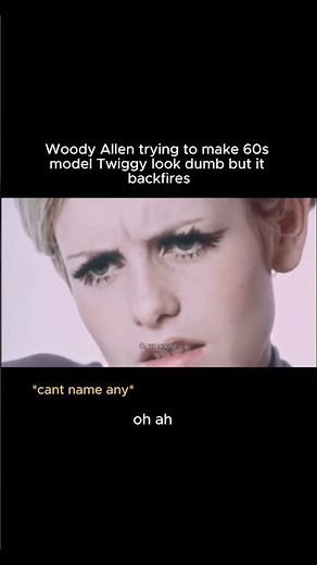 Twiggy puts Woody Allen in his place. #woodyallen #epsteinfiles #twiggy #60s #hollywood #supermodel