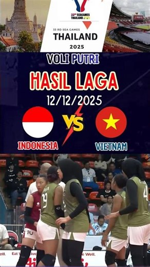 🏐🇮🇩 Timnas Voli Putri Indonesia Dihajar Vietnam 0–3 | SEA Games 2025 Thailand 🇹🇭