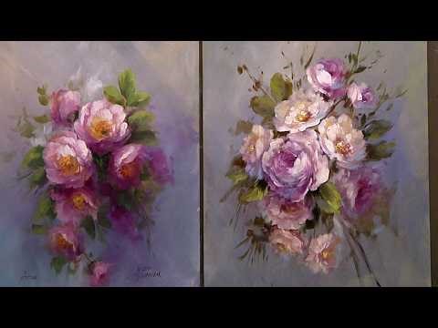 Painting A Cool Background Rose and Flowers