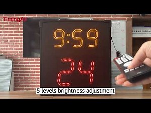 Shot clock and game clock in a basketball game for high school