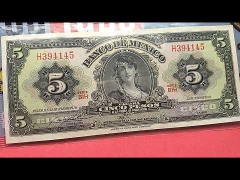 TIENES ESTE 5 ESTO VALE 30 MIL PESOS. la gitana. Billetes antiguas de México.