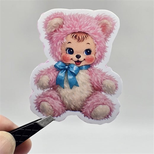 Vintage Rubber Face Plush Sticker Retro Kitsch Stuffed Animal Vinyl Decal Cute Toy - Etsy