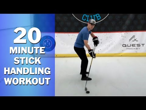 20-minute stickhandling workout covering 21 on or off ice stickhandling drills to improve your hands