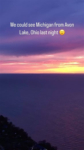 489K views · 10K reactions | I'm not sure how - might have to do with cool lake temps and warm temperatures as sun was setting refracting the light over the horizon, but we could see the DTE Monroe Power Plant stacks from Avon Lake Ohio last night using our drone. Typically you can see structures 400 feet tall about 50 miles maximum from 1000 feet. | Lance Aerial Media | Facebook