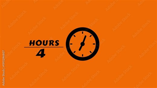 9 Hours timer clock animation. Countdown timer hours clock. Stopwatch clock animation.